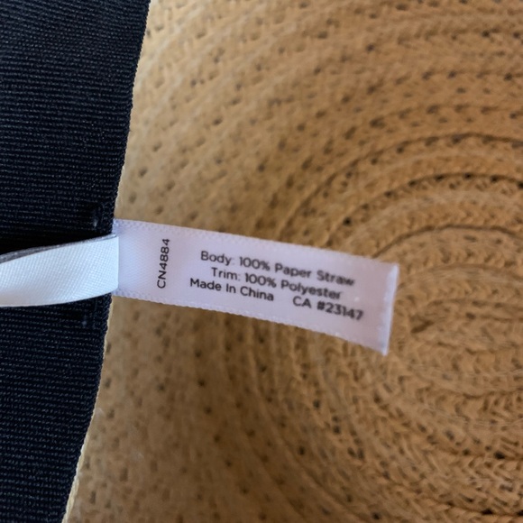 Talbots Women's Straw Hat with Black Ribbon - Picture 5 of 5